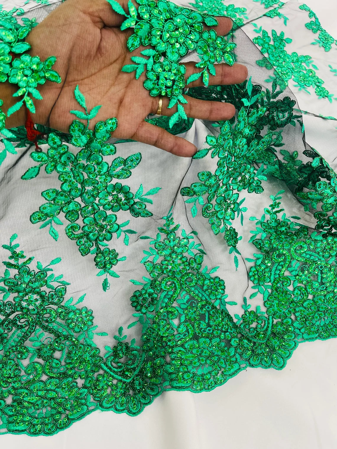 Fabrics And Boutique - Emerald green Lace. For the love of 3d for