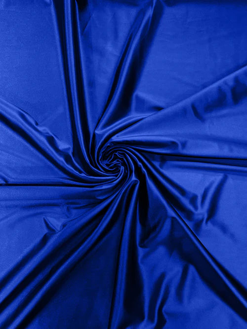 60" Heavy Shiny Satin Fabric - Royal Blue - Stretch Shiny Satin Fabric Sold By Yard