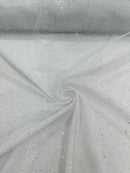 Sparkling Glitter Tulle Fabric - Sparkling Glitter Tulle Mesh Fabric Sold By Yard