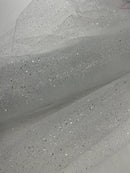 Sparkling Glitter Tulle Fabric - Sparkling Glitter Tulle Mesh Fabric Sold By Yard