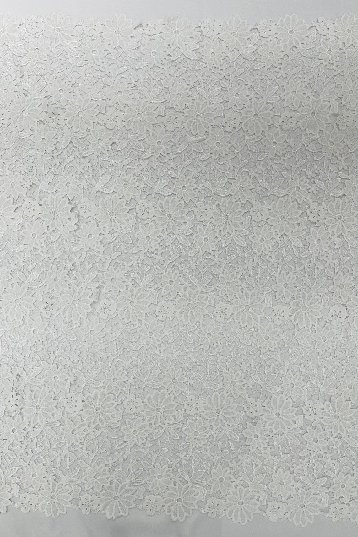 Guipure Lace Design Fabric - White - Solid Floral Lace Fabric by Yard METATRONFABRICSINC Guipure Lace Design Fabric - White - Solid Floral Lace Fabric by Yard METATRONFABRICSINC