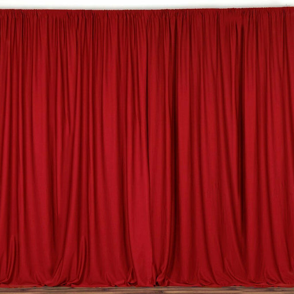 10 ft. Wide X 8 ft. Tall - Red - Curtain Polyester Backdrop High Quality Drapes with Rod Pocket