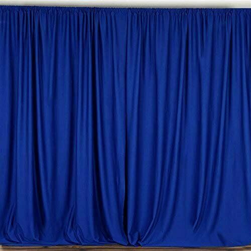 10 ft. Wide X 8 ft. Tall - Royal Blue Curtain Polyester Backdrop High Quality Drapes with Rod Pocket