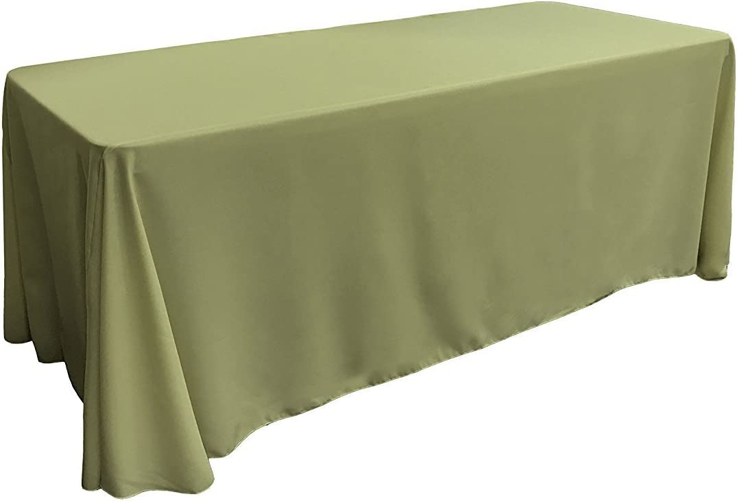 90" Solid Tablecloth - Apple Green - Polyester Poplin Rectangular Full