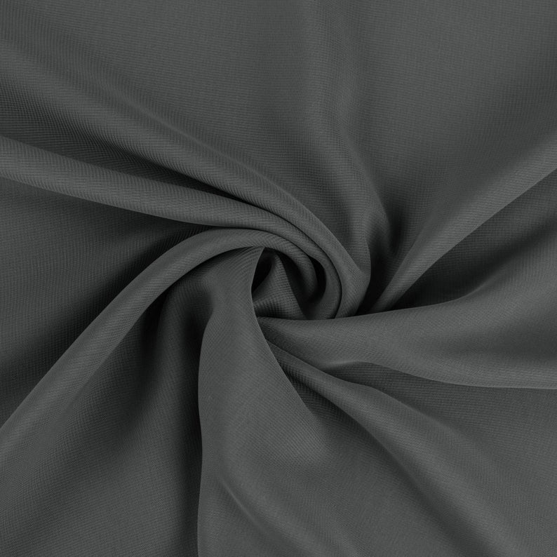Chiffon Spandex - Black - 2 Way Slight Stretch Chiffon Fabric Imitatio