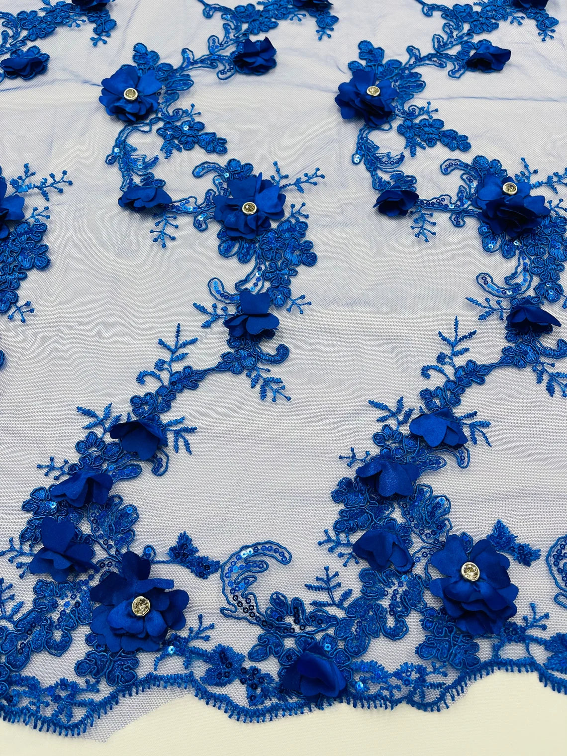 Royal blue lace fabric