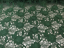 Guipure Lace Fabric - Hunter Green - Embroidered Bridal Wedding Dress Design Sold By The Yard