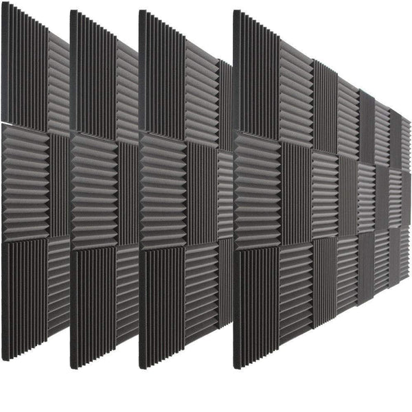 Acoustic 1" X 12" X 12" Charcoal Panels Studio Foam Wedges Soundproofing Recording (96 Pack)