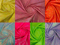 Mini Glitz Iridescent Sequins - Shiny Sequins Embroidered on Mesh Fabric - Pick Color - 30 Yard Roll
