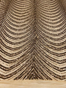 Wavy Pattern - Iridescent Brown- 4 Way Stretch High Fashion Shiny Pattern Sequins