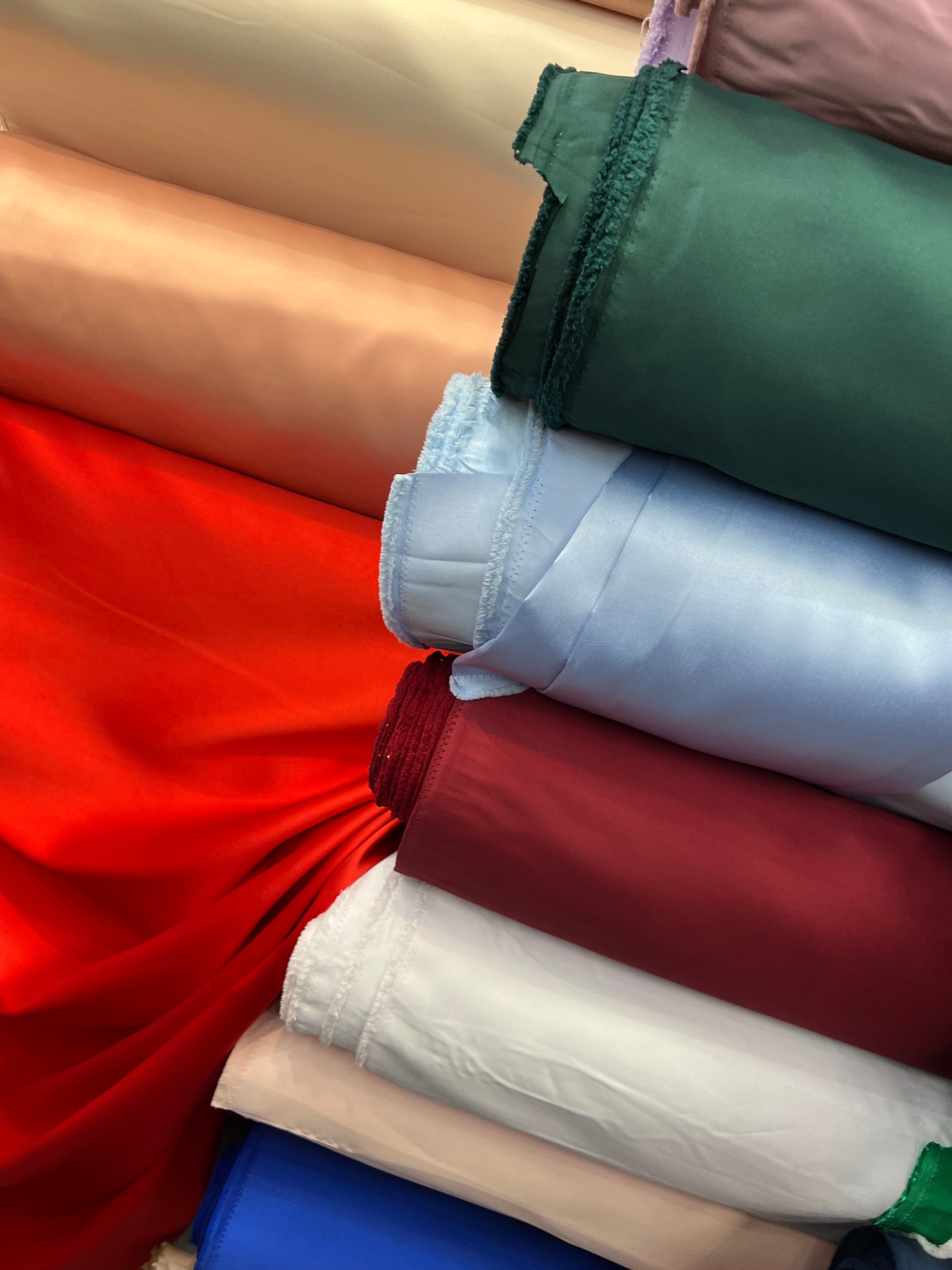 Red Micado Satin Fabric By The Yard