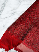 Jac Fashion Design Stretch Sequins - 4 Way Stretch Lace Mesh Sequins Fabric by Yard