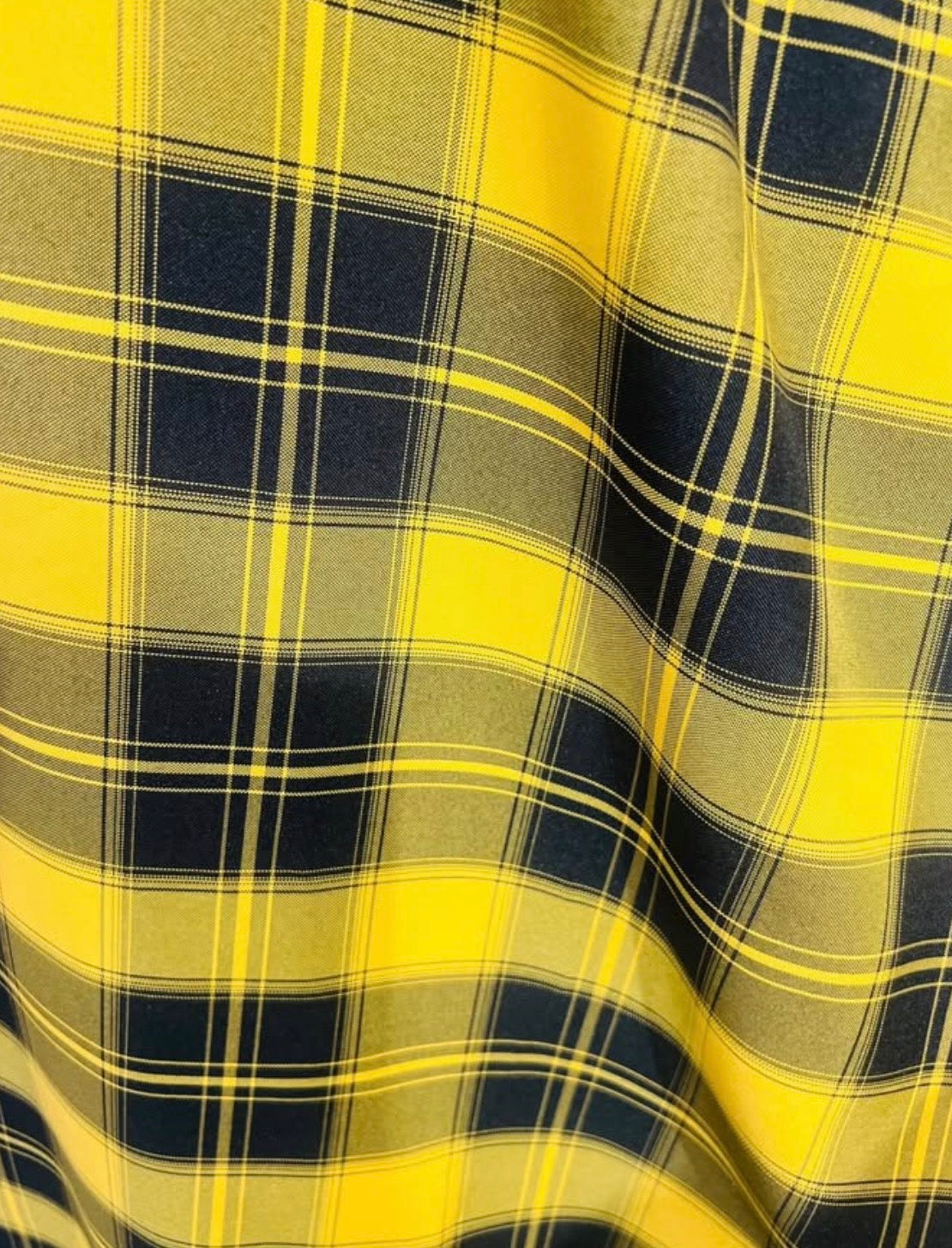Checkered Poplin - Yellow - Polyester Poplin Flat Fold Solid Color 60" Fabric Bolt By Yard