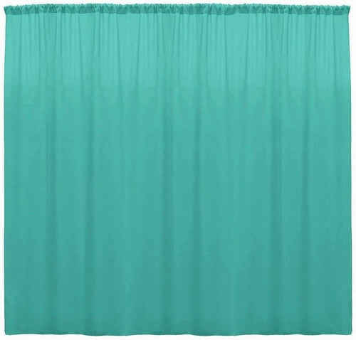 10 ft. Wide X 8 ft. Tall - Aqua Green Curtain Polyester Backdrop High Quality Drapes with Rod Pocket