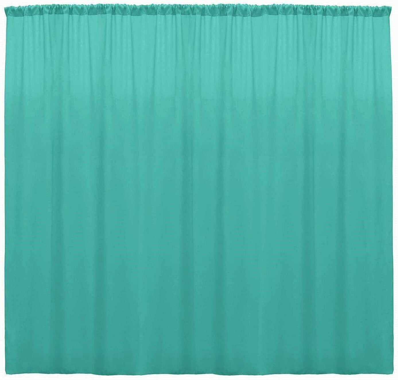 10 Ft. Wide X 9 Ft. Tall Curtain Polyester Backdrop High Quality Drape Rod Pocket [Pick A Color]