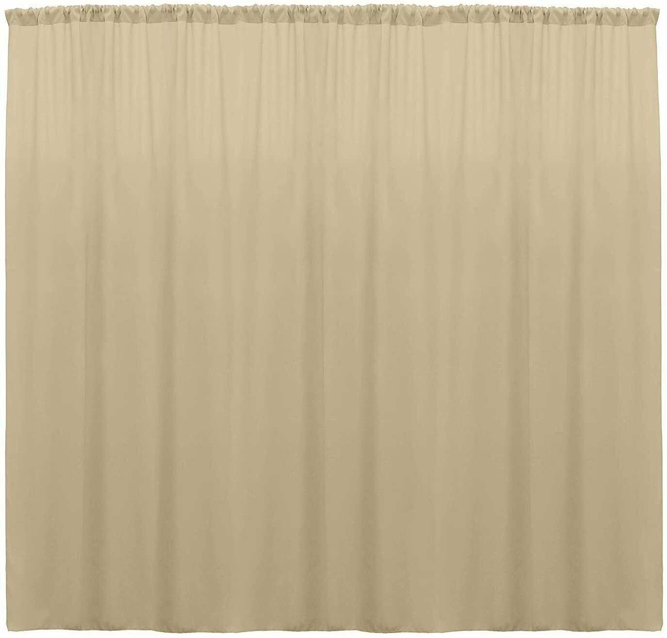 10 Ft. Wide X 9 Ft. Tall Curtain Polyester Backdrop High Quality Drape Rod Pocket [Pick A Color]