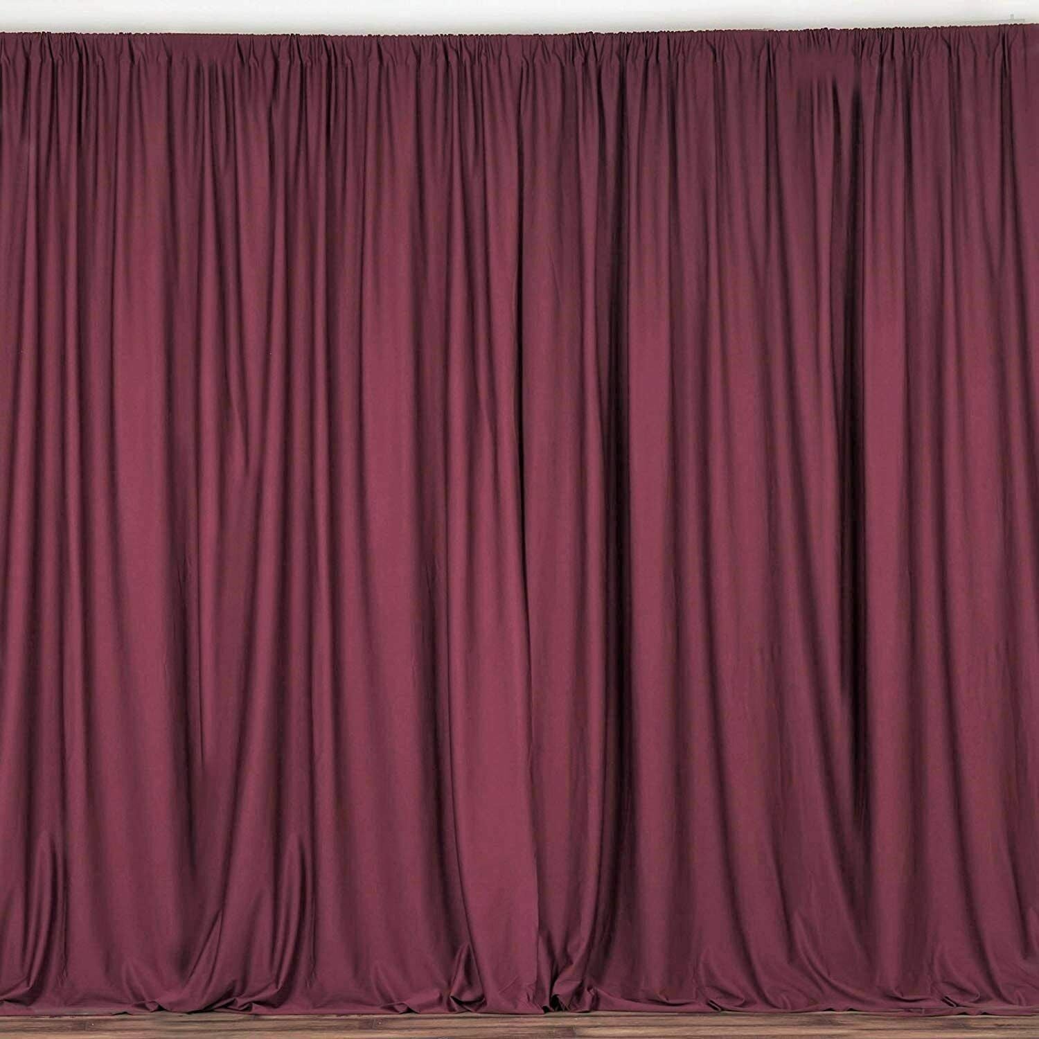 10 ft Wide X 15 ft Tall Curtain Polyester Backdrop High Quality Drape Rod Pocket [Pick A Color]
