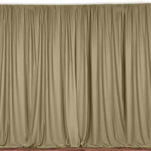 10 ft. Wide X 8 ft. Tall - Champagne Curtain Polyester Backdrop High Quality Drapes with Rod Pocket