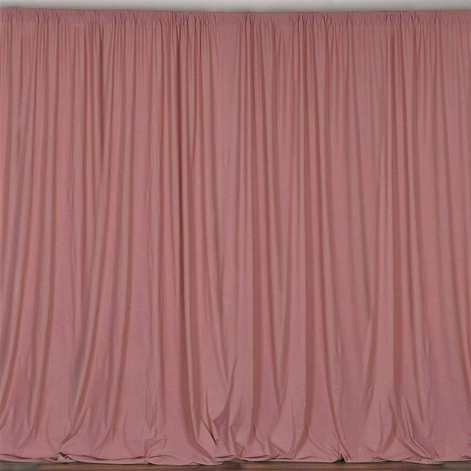 10 ft. Wide X 8 ft. Tall - Dusty Rose Curtain Polyester Backdrop High Quality Drapes with Rod Pocket