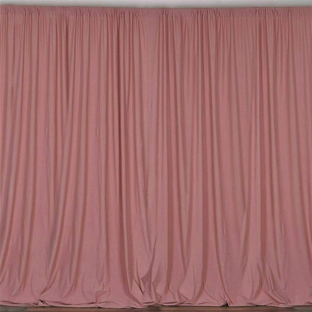 10 ft. Wide X 8 ft. Tall - Dusty Rose Curtain Polyester Backdrop High Quality Drapes with Rod Pocket