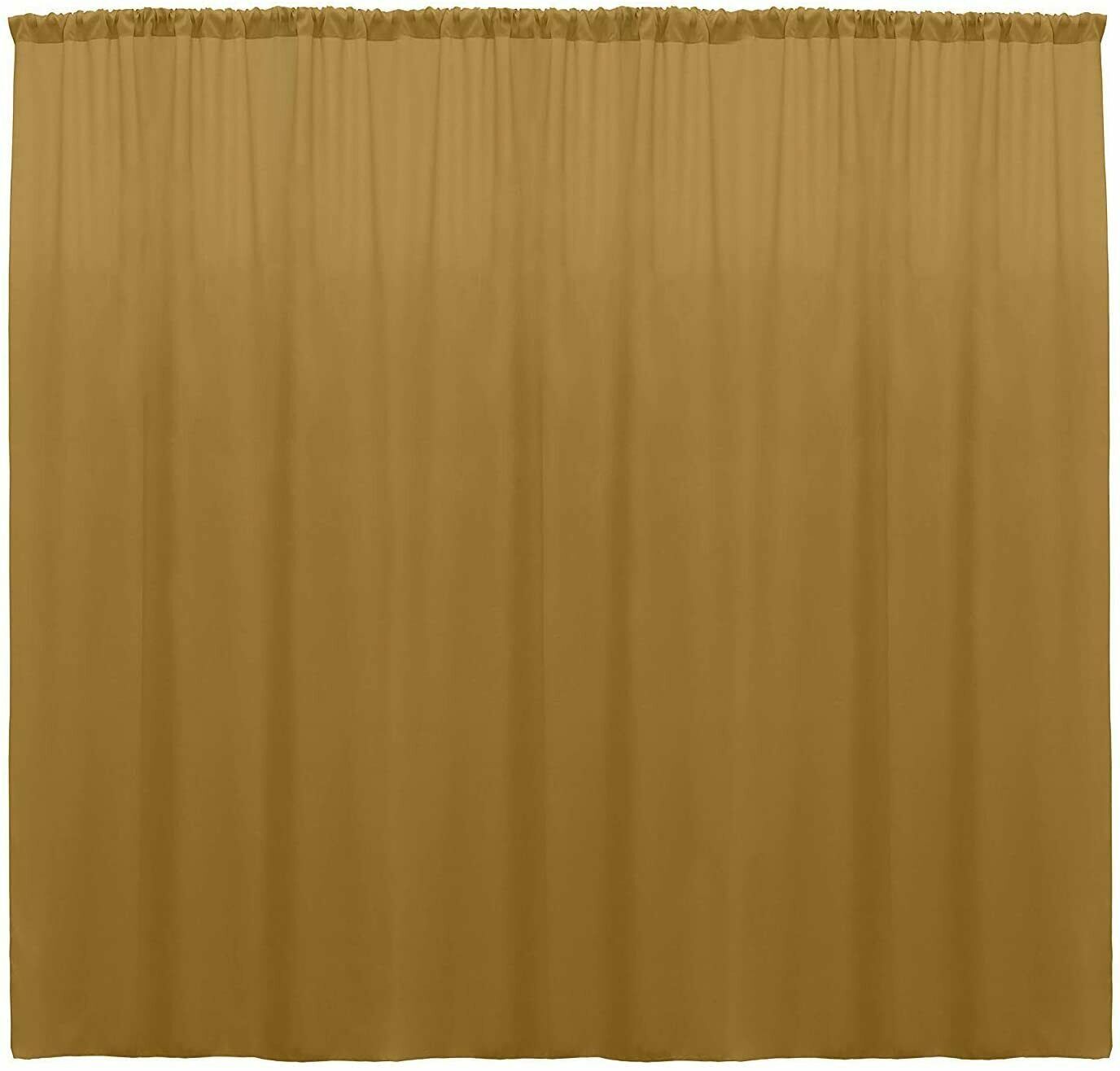 10 Ft. Wide X 9 Ft. Tall Curtain Polyester Backdrop High Quality Drape Rod Pocket [Pick A Color]