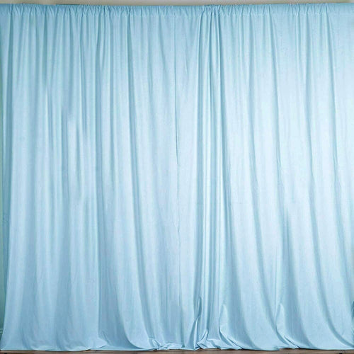10 ft. Wide X 8 ft. Tall - Light Blue Curtain Polyester Backdrop High Quality Drapes with Rod Pocket