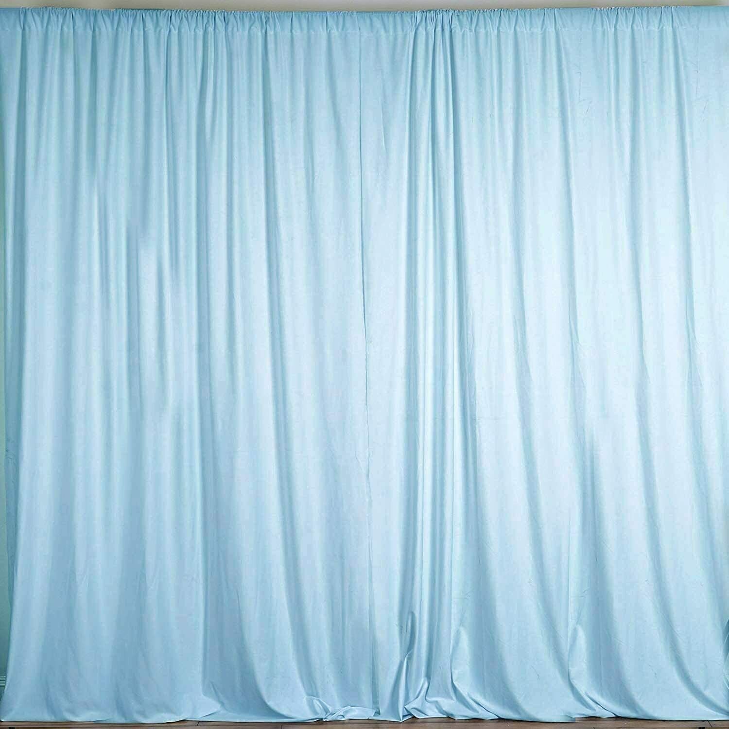10 ft Wide X 15 ft Tall Curtain Polyester Backdrop High Quality Drape Rod Pocket [Pick A Color]