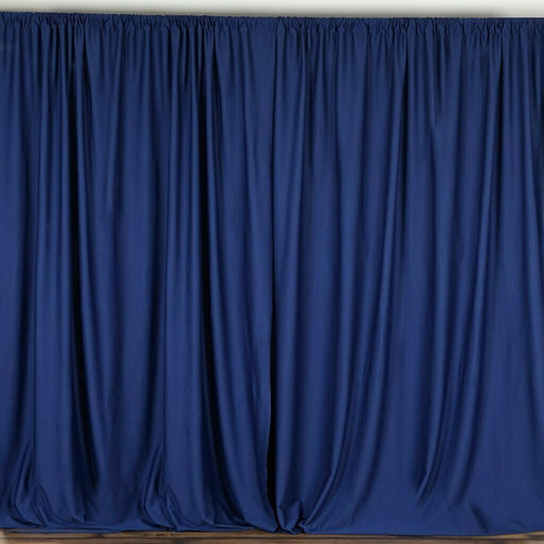 10 Ft. Wide X 8 Ft. Tall - Navy Blue Curtain Polyester Backdrop High Quality Drapes with Rod Pocket