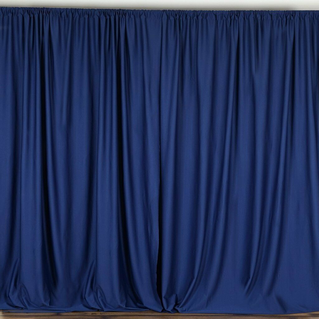 6 Ft. Wide X 8 Ft. Tall - Navy Blue Curtain Polyester Backdrop High Quality Drapes with Rod Pocket