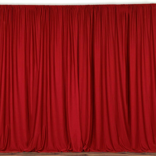 10 ft. Wide X 8 ft. Tall - Red - Curtain Polyester Backdrop High Quality Drapes with Rod Pocket