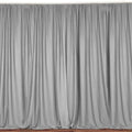 10 ft. Wide X 8 ft. Tall - Silver - Curtain Polyester Backdrop High Quality Drapes with Rod Pocket