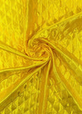Yellow Polyester Quilted Padded Lining By The Yard