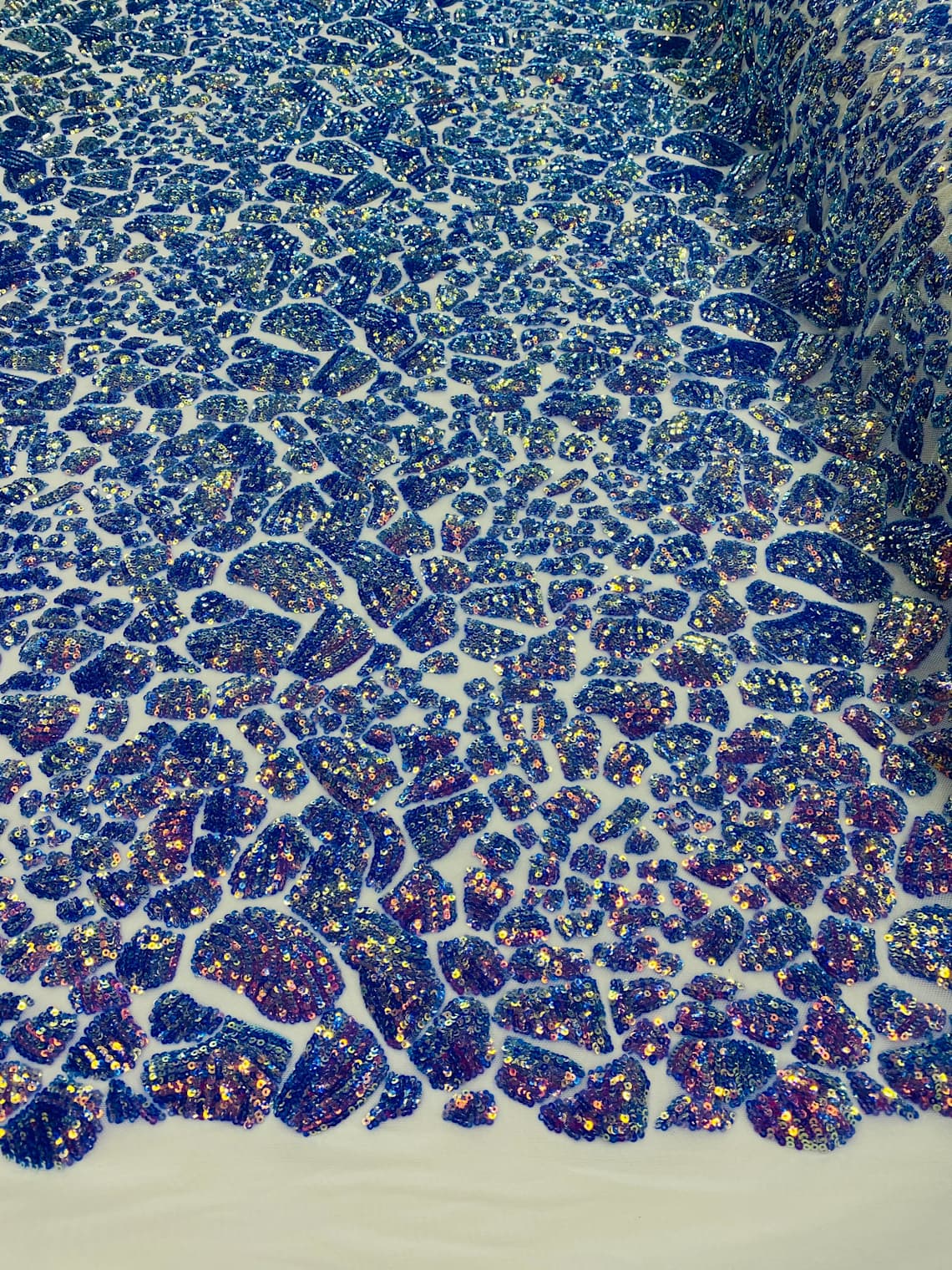 2 Way Stretch Fabric - Lavender - Print Design Fashion Sequins Mesh Fabric