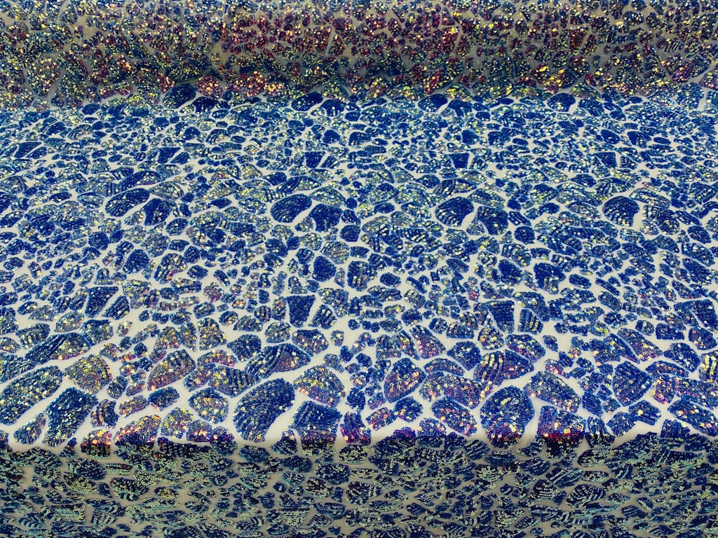 2 Way Stretch Fabric - Lavender - Print Design Fashion Sequins Mesh Fabric