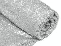 Mini Glitz Sequins - Silver - Stretch Shiny Sequins Mesh Fabric Sold By The Yard
