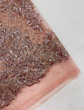Rose Damask Glitter Fabric - Glitter Design Fabric on Mesh by Yard
