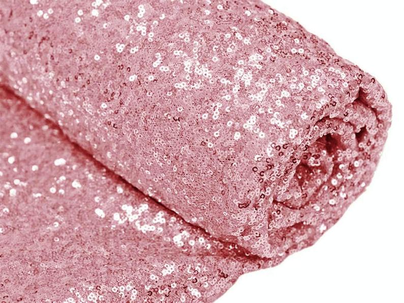 Mini Glitz Sequins - Pink -  Stretch Shiny Sequins Mesh Fabric Sold By The Yard