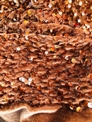 Brown Stretch Velvet Sequins Fabric- Velvet Sequins 2 Way Stretch 58/60” By Yard