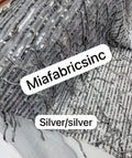 1 Fringe Fabric -  Stretch Sequins Design on Mesh By Yard