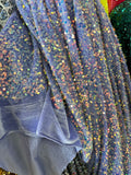 Lilac Stretch Velvet Sequins Fabric - Velvet Sequins 2 Way Stretch 58/60” By Yard