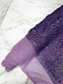 Jac Fashion Design Stretch Sequins - 4 Way Stretch Lace Mesh Sequins Fabric by Yard