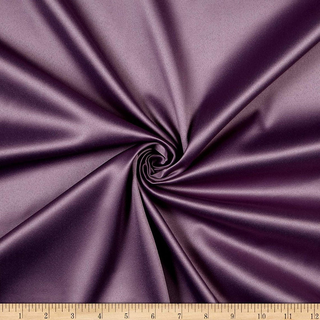 58/59" Satin Fabric Matte L'Amour - Amethyst - (Peau de Soie) Duchess Dress Satin Fabric By The Yard