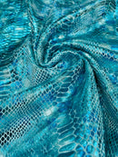 Anaconda Stretch Velvet - 58/60" Stretch Velvet Fabric with Anaconda Snake Print By Yard