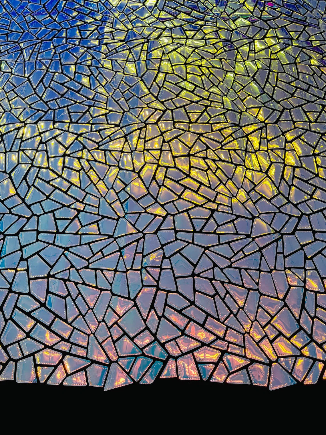 Mirror Sequins Velvet Fabric - Iridescent Aqua Blue - Large Shiny Mirror Cut Sequins By Yard