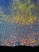 Mirror Sequins Velvet Fabric - Iridescent Aqua Blue - Large Shiny Mirror Cut Sequins By Yard