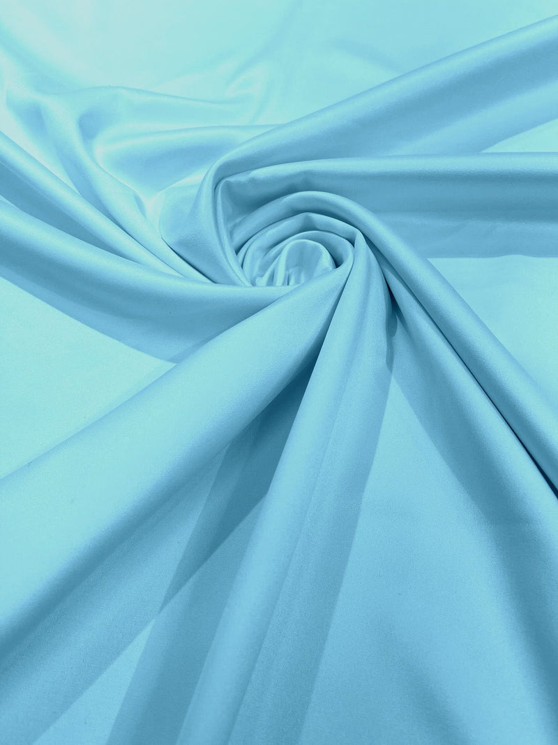 58/59" Satin Stretch Fabric Matte L'Amour - Aqua Blue - Stretch Matte Satin Fabric Sold By Yard58/59" Satin Stretch Fabric Matte L'Amour -  - Stretch Matte Satin Fabric Sold By Yard