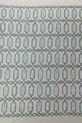 Fancy Gem Jewel Fabric - Aqua Iridescent - Geometric Stretch Sequins Design on Mesh By Yard