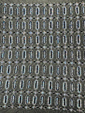 Fancy Gem Jewel Fabric - Aqua on Black - Geometric Stretch Sequins Design on Mesh By Yard