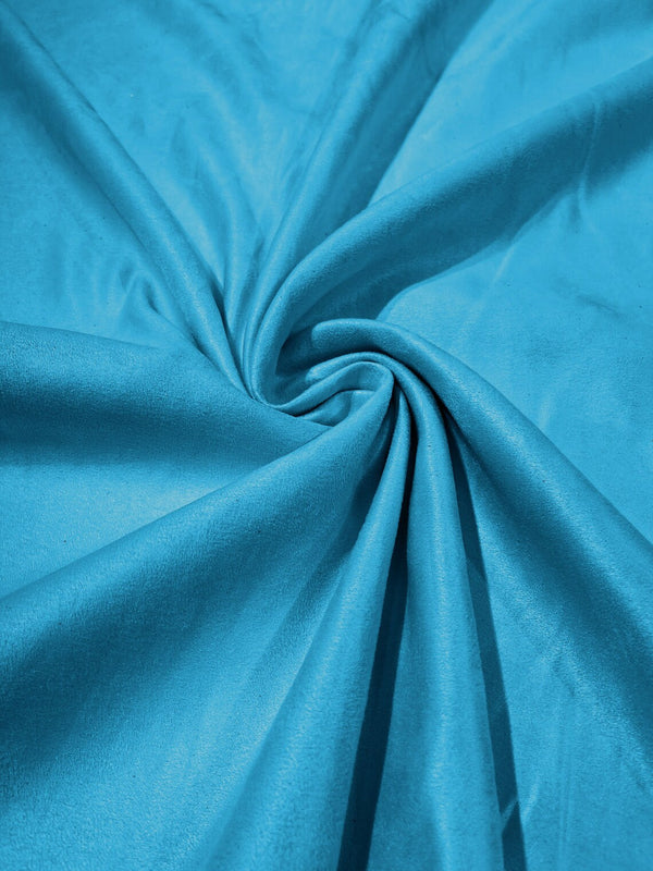 Faux Suede Fabric - Aqua - 58" Polyester Micro Suede Fabric for Upholstery / Tablecloth/ Costume By Yard