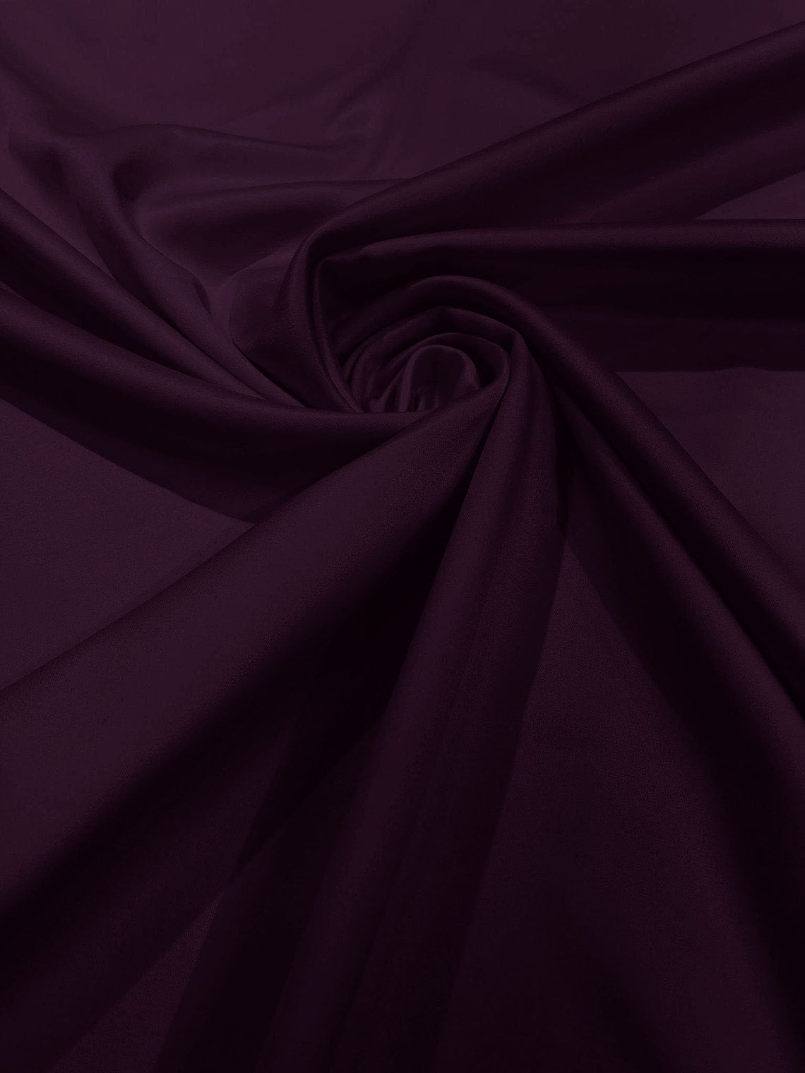 58/59" Satin Fabric Matte L'Amour - Aubergine - (Peau de Soie) Duchess Dress Satin Fabric By The Yard